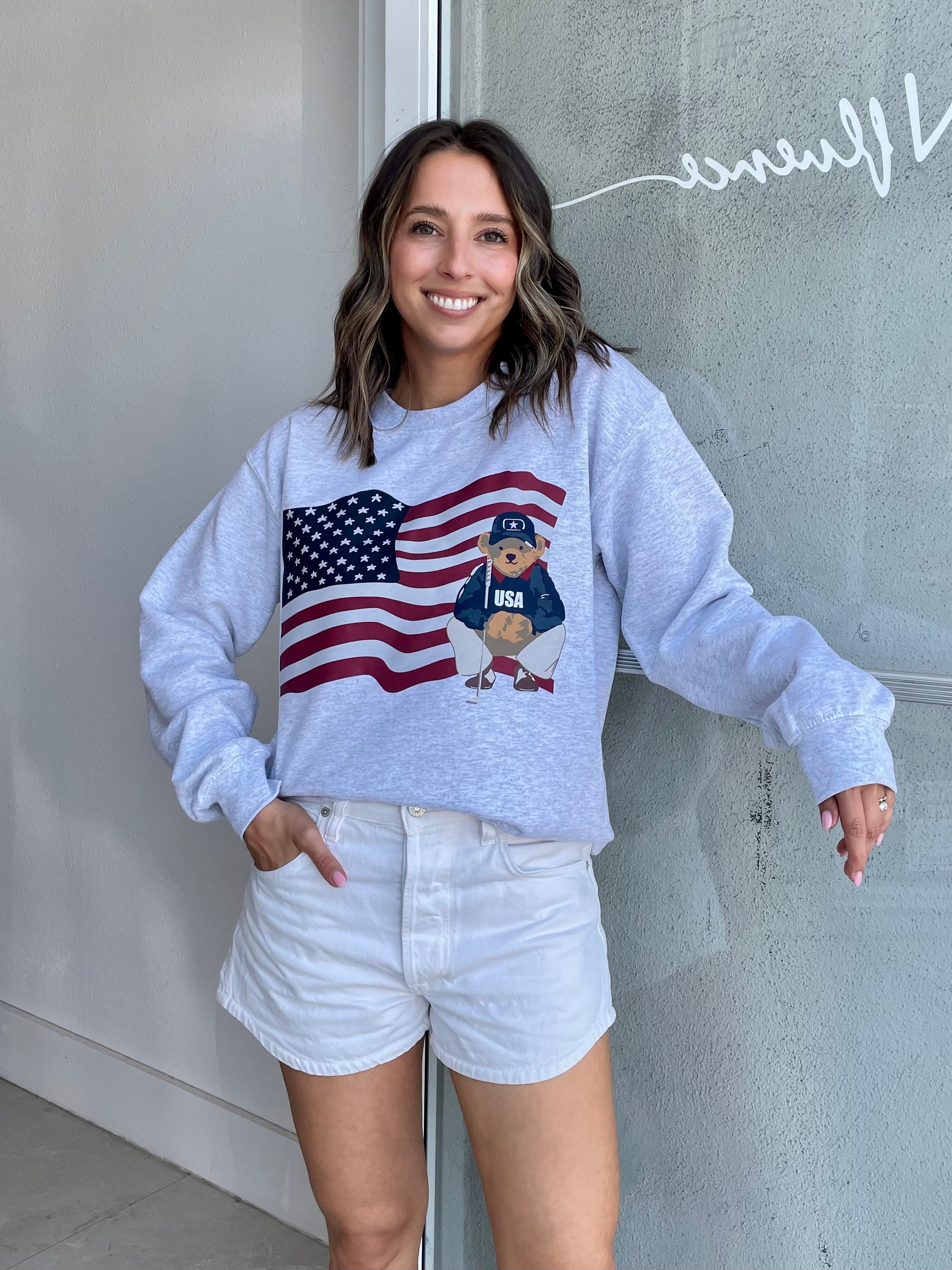 Bear With Flag Sweatshirt