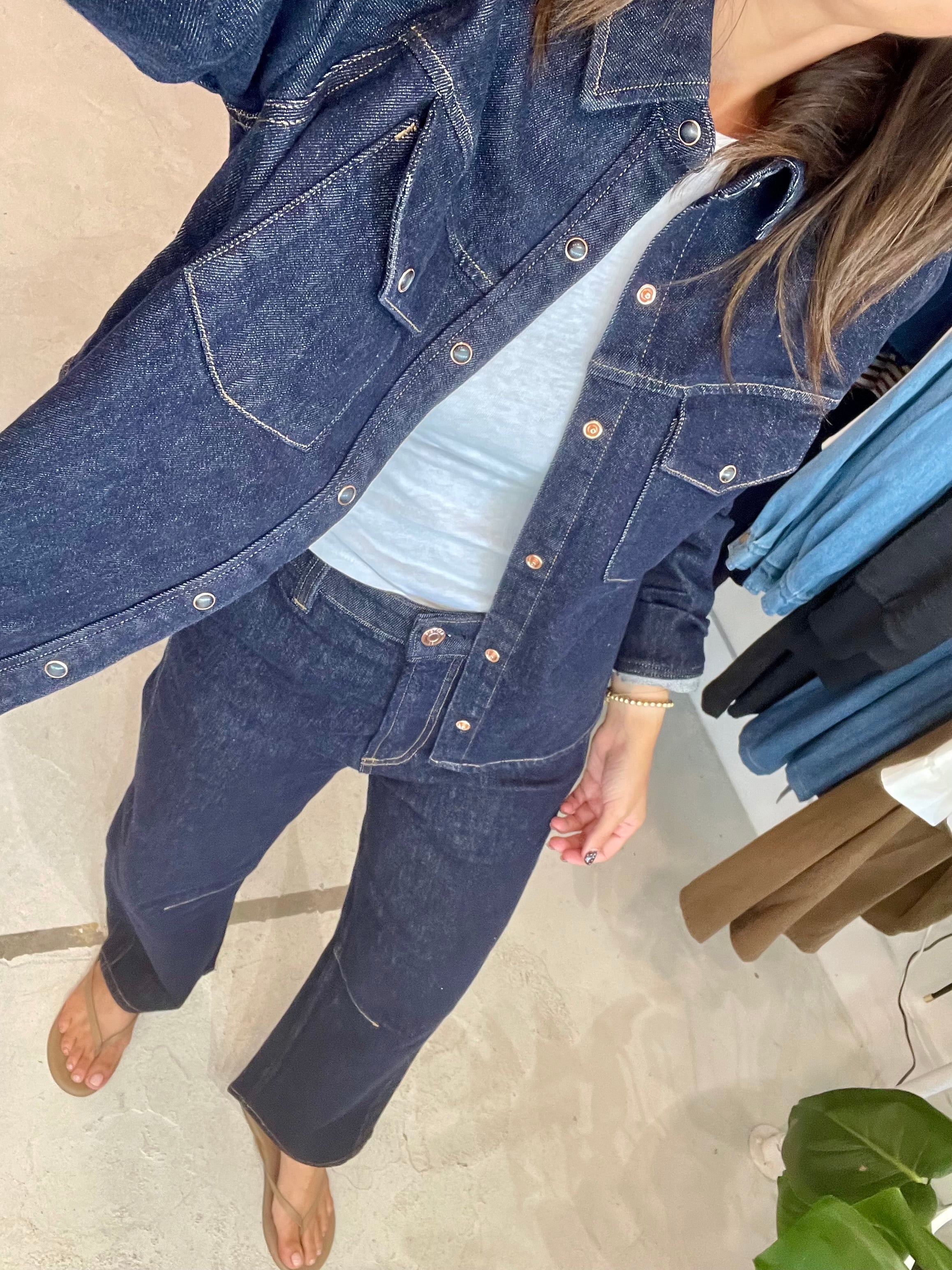 Beau Seamed Crescent Raw Jean