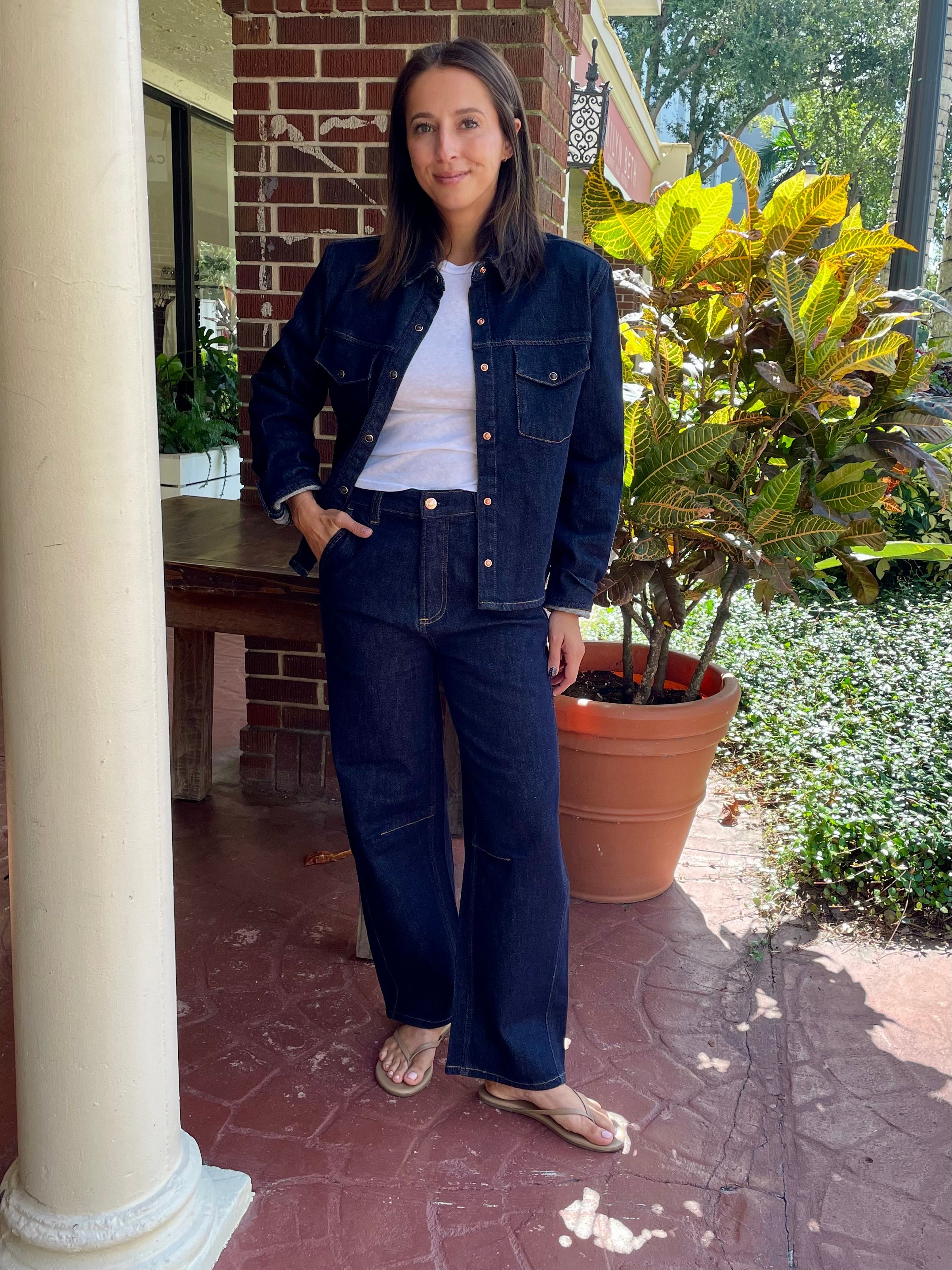 Beau Seamed Crescent Raw Jean