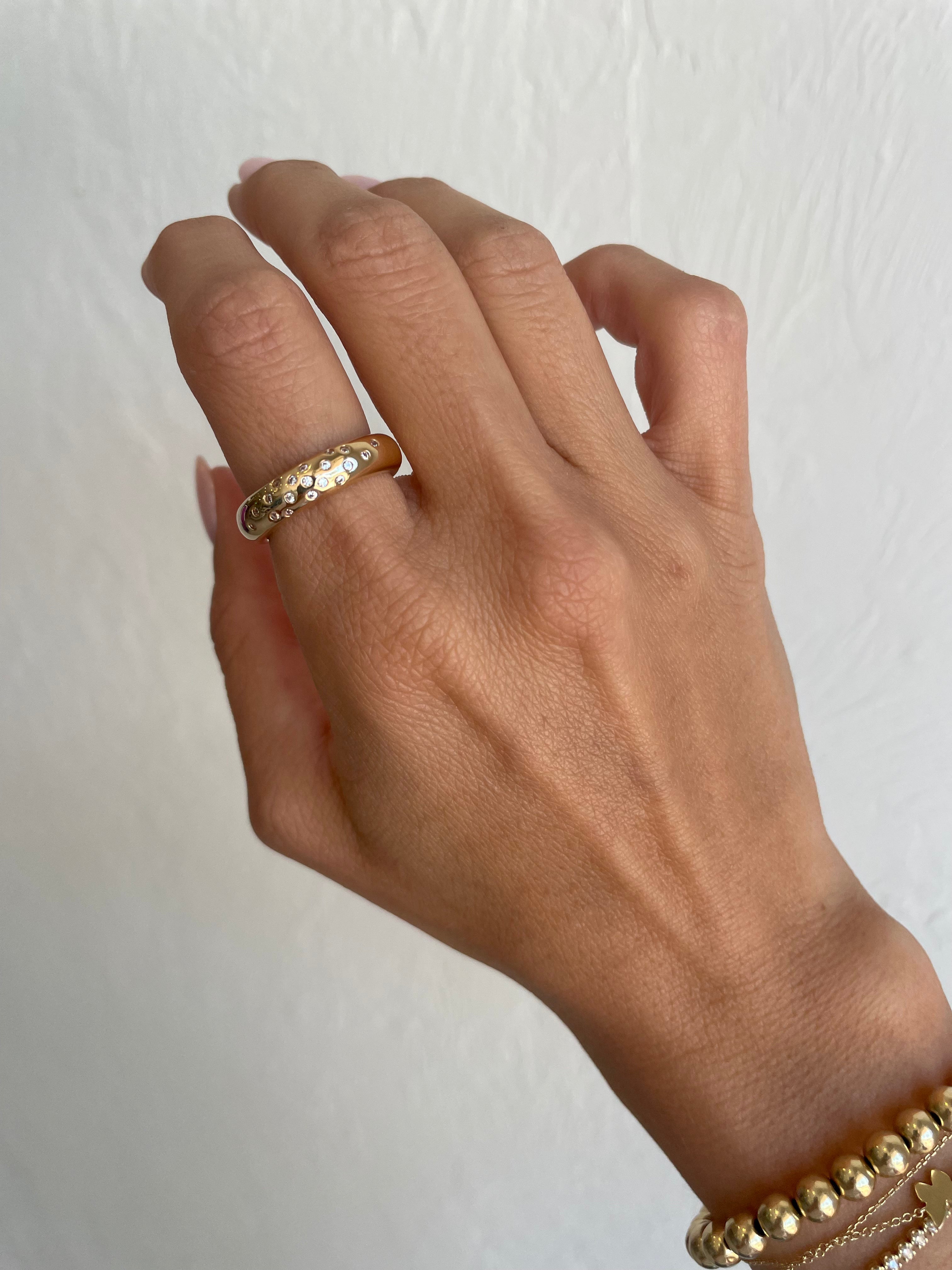 Bingo Thick Ring with CZ